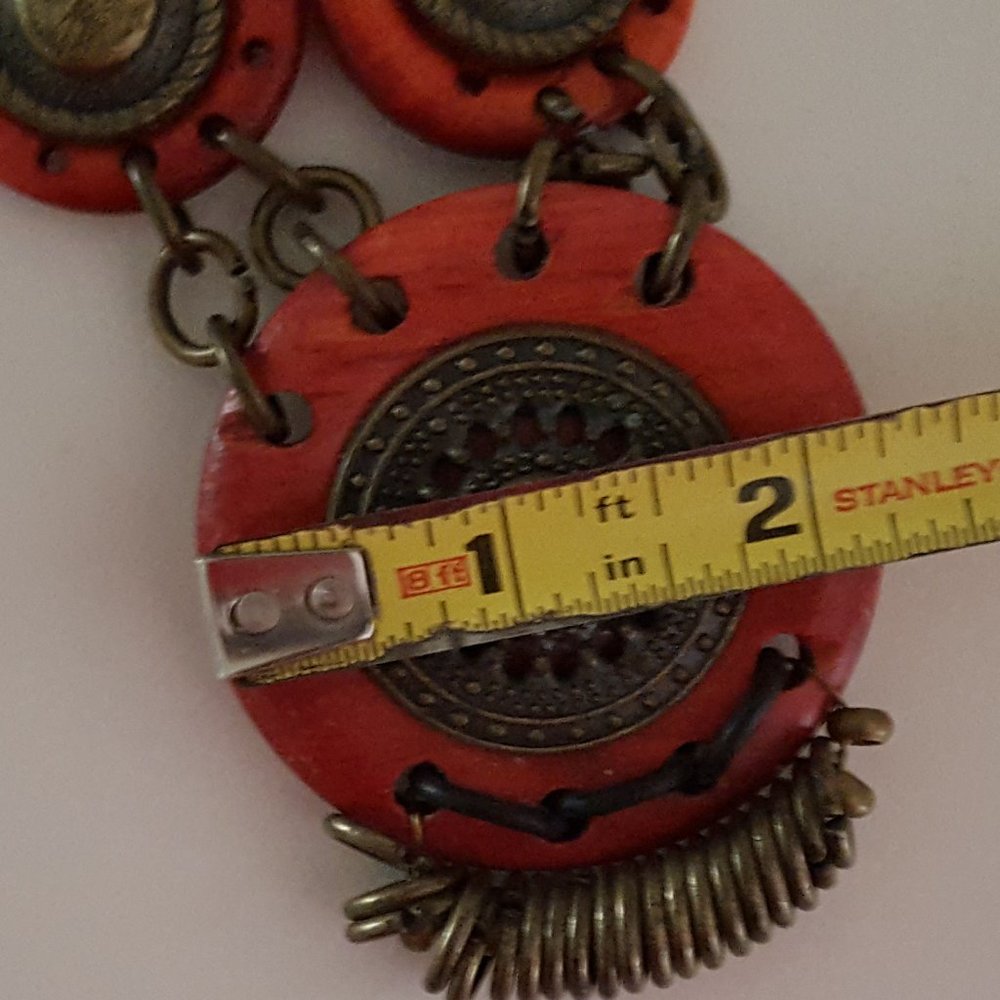 Necklace Wood and Metal - Picture 2 of 6